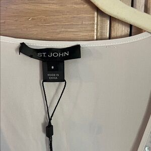 St. John Cream Sequin-Embellished Evening Shell